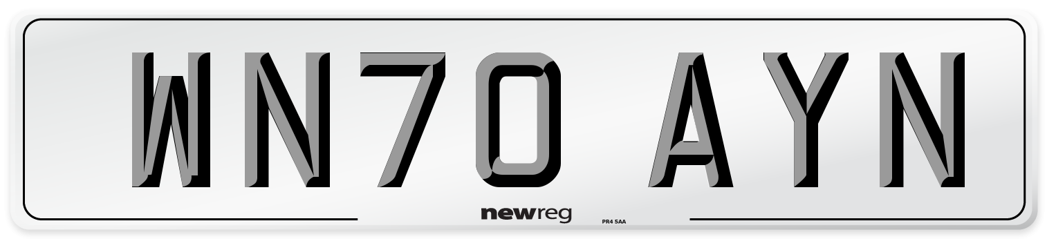 WN70 AYN Number Plate from New Reg
